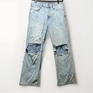 Forever 21 Jeans Women 29 Distressed‎ Baggy Light Wash 90s Y2K Style Ripped Wide